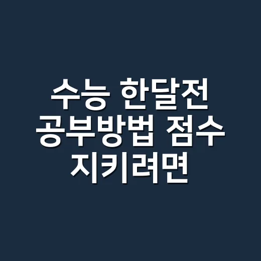 수능 한달전 공부방법 점수 지키려면 이렇게 - 요약