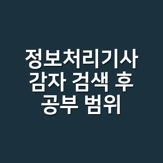 정보처리기사 감자 검색 후 공부 범위 줄이는 방법 - 요약