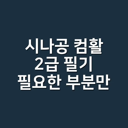 시나공 컴활 2급 필기 필요한 부분만 공부하는 방법 - 요약