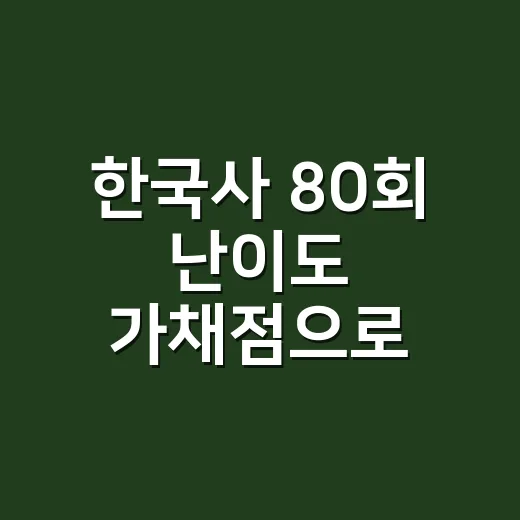 한국사 80회 난이도 가채점으로 판단하는 방법 - 요약