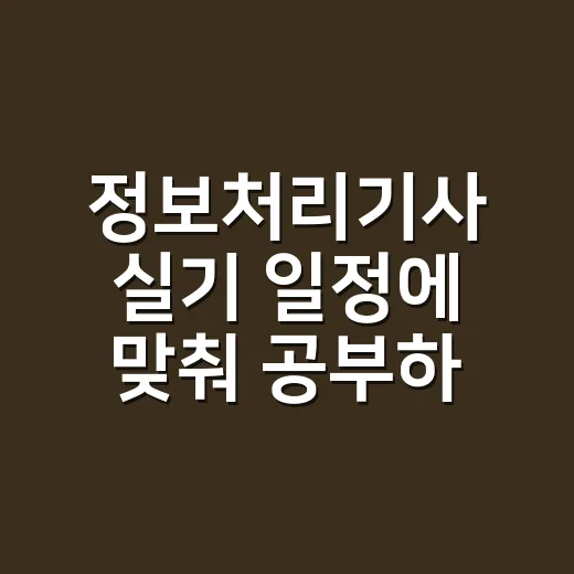 정보처리기사 실기 일정에 맞춰 공부하는 방법 - 요약