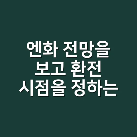 엔화 전망을 보고 환전 시점을 정하는 방법 - 요약