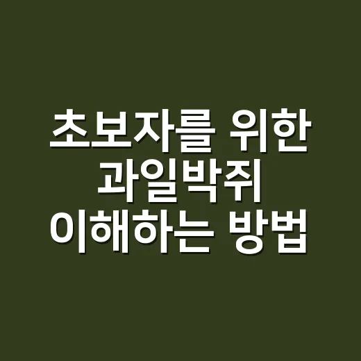 초보자를 위한 과일박쥐 이해하는 방법 - 요약