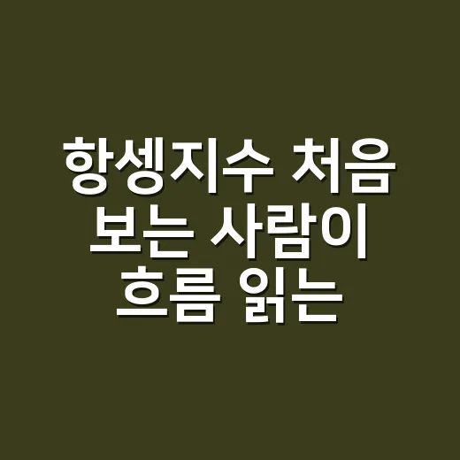 항셍지수 처음 보는 사람이 흐름 읽는 방법 - 요약
