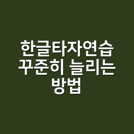 한글타자연습 꾸준히 늘리는 방법, 초보자는 이렇게 시작하면 편해요 - 요약