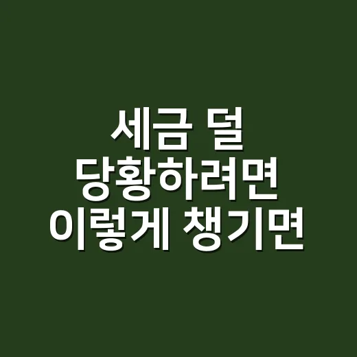 세금 덜 당황하려면 이렇게 챙기면 됩니다 - 요약