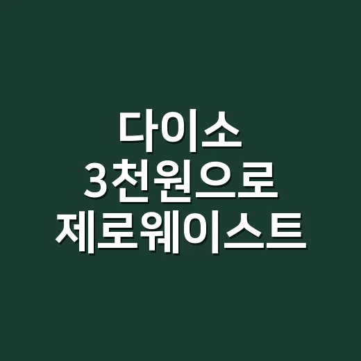 다이소 3천원으로 제로웨이스트 시작하는 방법, 처음엔 이것만 바꿔도 충분해요 - 요약