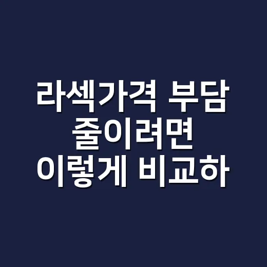 라섹가격 부담 줄이려면 이렇게 비교하세요 - 요약