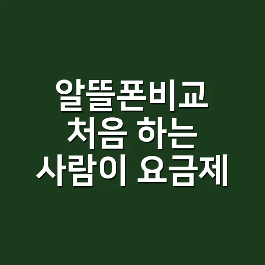 알뜰폰비교 처음 하는 사람이 요금제 고르는 방법 - 요약