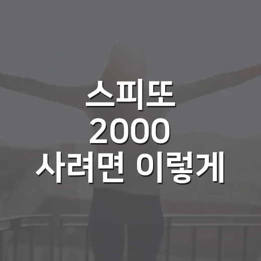 스피또 2000 사려면 이렇게 확인하세요 - 요약