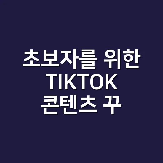 초보자를 위한 TIKTOK 콘텐츠 꾸준히 만드는 방법 - 요약