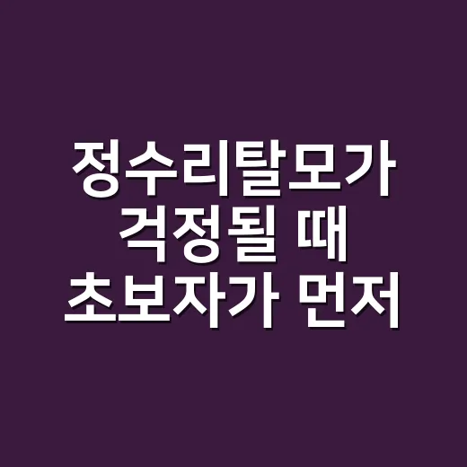 정수리탈모가 걱정될 때 초보자가 먼저 확인하는 방법 - 요약