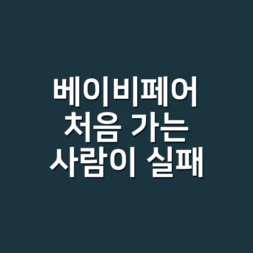 베이비페어 처음 가는 사람이 실패 없이 준비하는 방법 - 요약