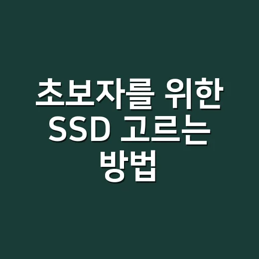 초보자를 위한 SSD 고르는 방법, 용량부터 속도까지 이렇게 보면 됩니다 - 요약