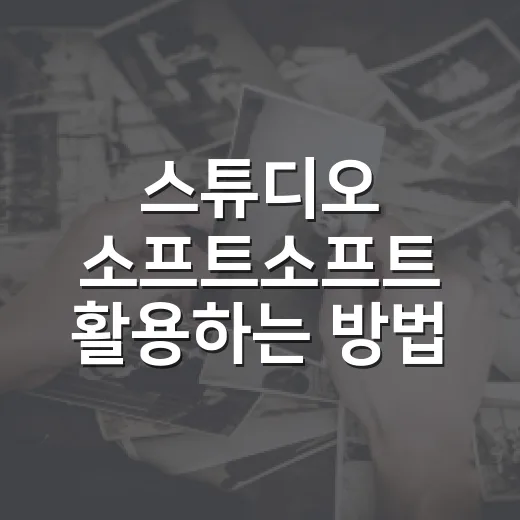 스튜디오 소프트소프트 활용하는 방법, 처음 시작할 때 체크할 것들 - 요약
