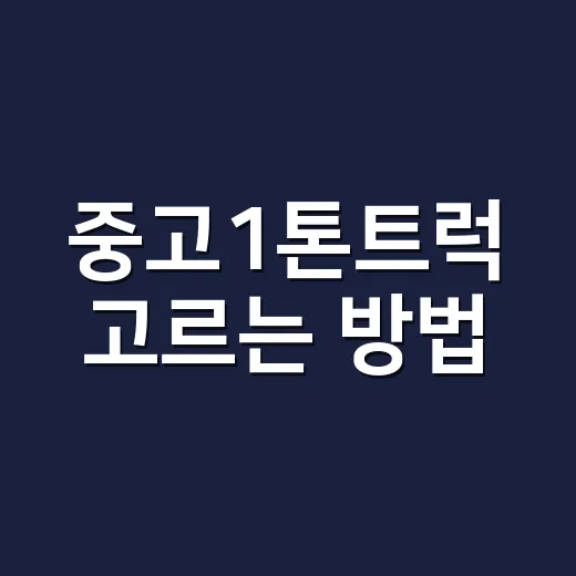 중고1톤트럭 고르는 방법, 포터2·봉고3 살 때 놓치면 아쉬운 것들 - 요약