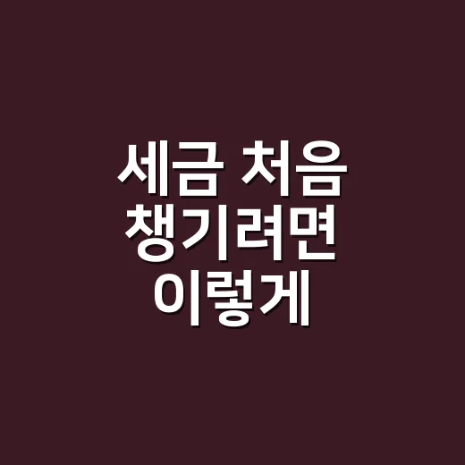 세금 처음 챙기려면 이렇게 시작하는 방법 - 요약