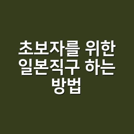 초보자를 위한 일본직구 하는 방법, 막히는 구간만 콕 집어 보기 - 요약