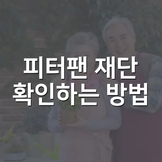 피터팬 재단 확인하는 방법, 기부 전 체크할 것들 - 요약