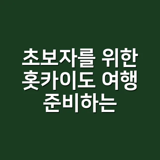 초보자를 위한 홋카이도 여행 준비하는 방법 - 요약