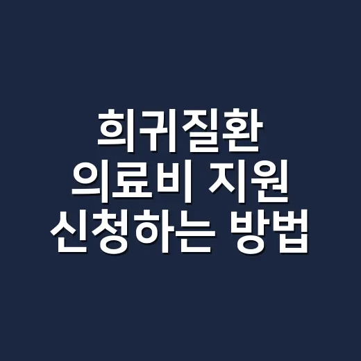 희귀질환 의료비 지원 신청하는 방법, 대상부터 서류까지 쉽게 준비하기 - 요약