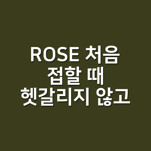 ROSE 처음 접할 때 헷갈리지 않고 고르는 방법 - 요약