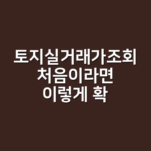 토지실거래가조회 처음이라면 이렇게 확인하면 쉽습니다 - 요약