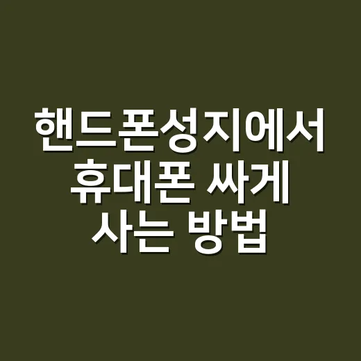 핸드폰성지에서 휴대폰 싸게 사는 방법, 초보자가 헷갈리지 않으려면 이렇게 - 요약