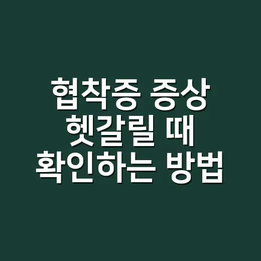 협착증 증상 헷갈릴 때 확인하는 방법, 허리부터 걷는 거리까지 - 요약
