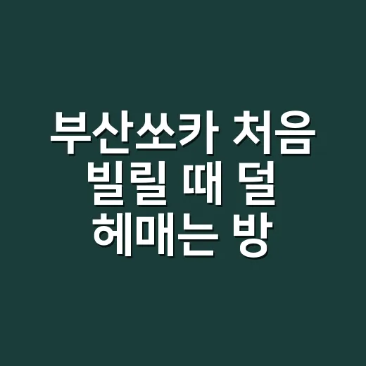 부산쏘카 처음 빌릴…