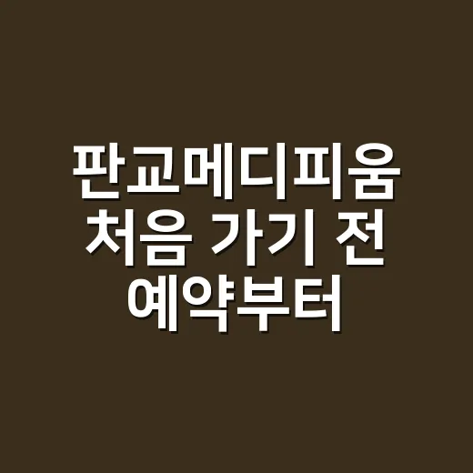 판교메디피움 처음 …
