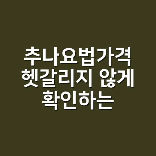 추나요법가격 헷갈리지 않게 확인하는 방법 - 요약
