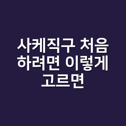 사케직구 처음 하려면 이렇게 고르면 실패가 줄어듭니다 - 요약