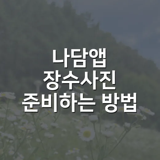 나담앱 장수사진 준비하는 방법, 부모님 사진 한 장으로 시작하려면 이렇게 - 요약