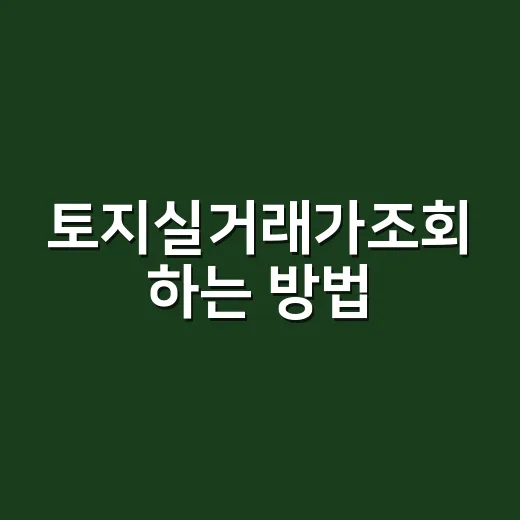 토지실거래가조회 하는 방법, 처음이라면 이렇게 확인하면 편해요 - 요약