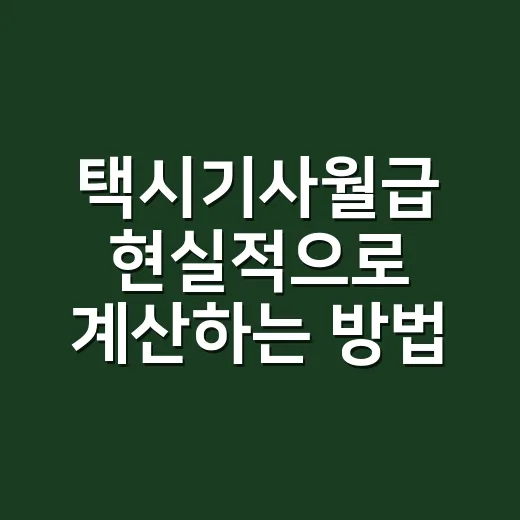 택시기사월급 현실적으로 계산하는 방법, 법인·개인택시 수입 차이까지 - 요약