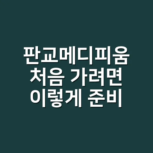 판교메디피움 처음 가려면 이렇게 준비하는 방법 - 요약