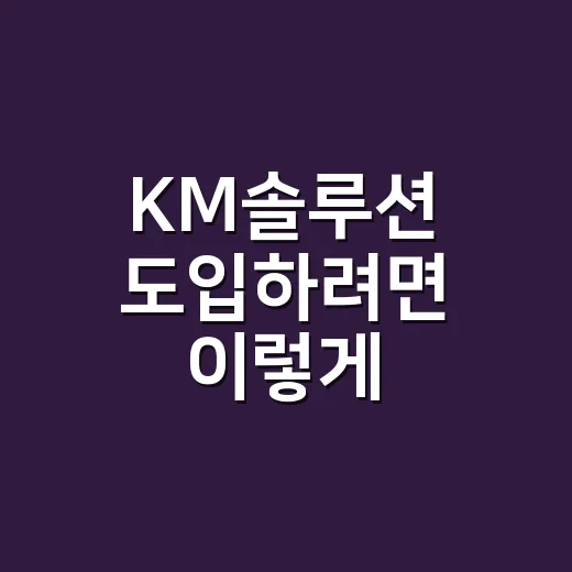 KM솔루션 도입하려면 이렇게 준비하세요 - 요약