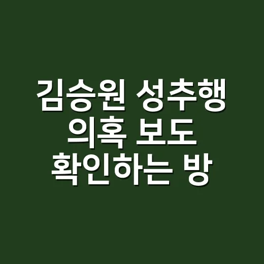 김승원 성추행 의혹 보도 확인하는 방법, 주장과 사실 구분하기 - 요약