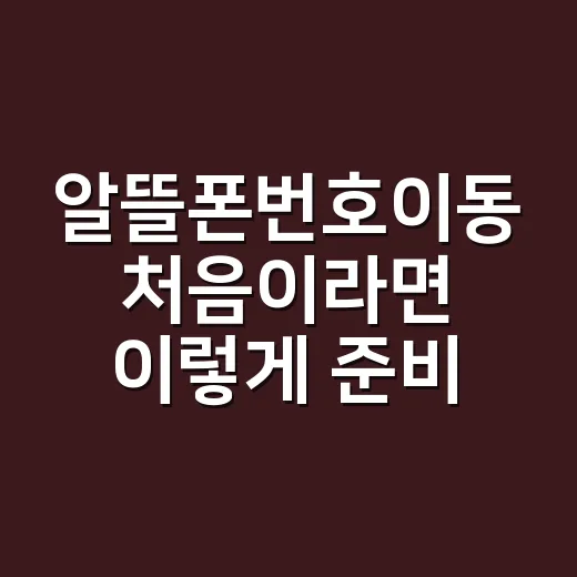 알뜰폰번호이동 처음이라면 이렇게 준비하면 됩니다 - 요약