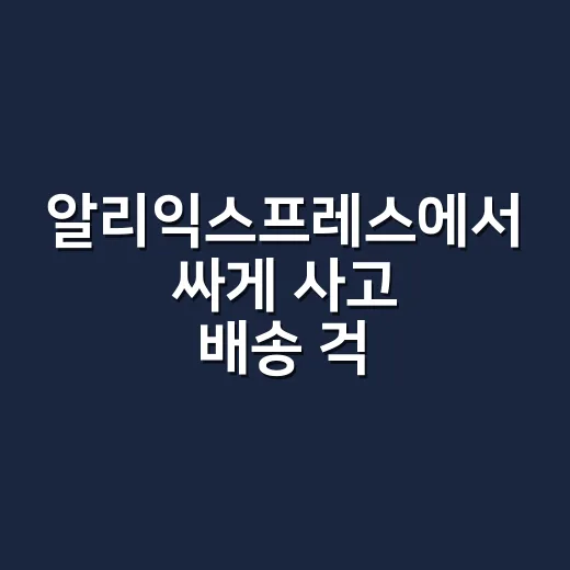 알리익스프레스에서 싸게 사고 배송 걱정 줄이는 방법 - 요약