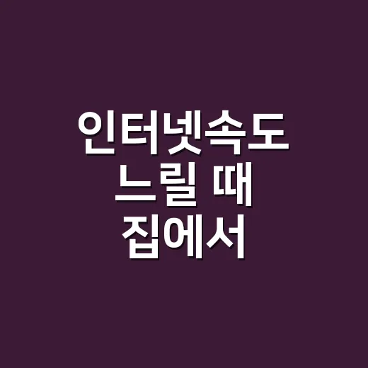 인터넷속도 느릴 때 집에서 확인하는 방법 - 요약