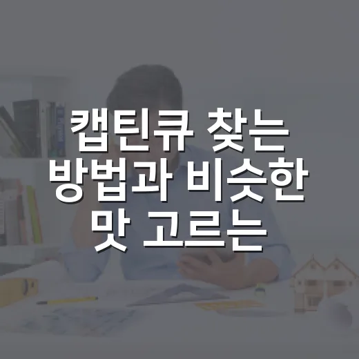 캡틴큐 찾는 방법과 비슷한 맛 고르는 법 - 요약