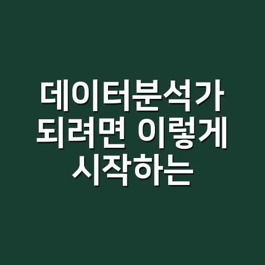 데이터분석가 되려면 이렇게 시작하는 방법 - 요약