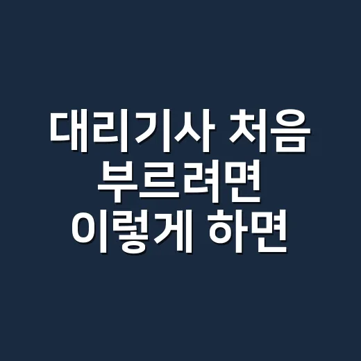 대리기사 처음 부르려면 이렇게 하면 편합니다 - 요약