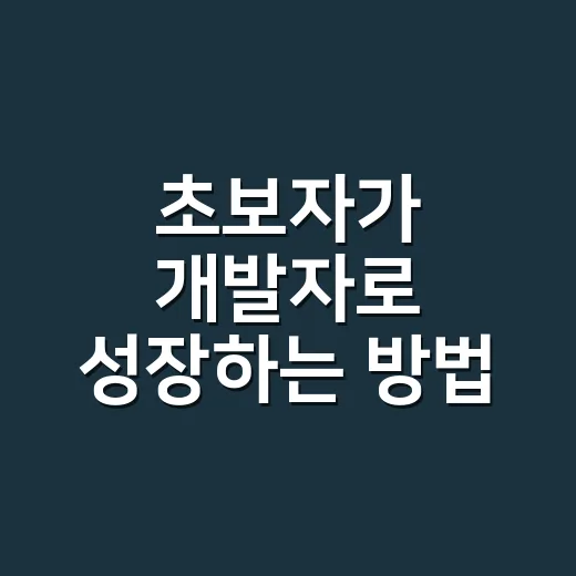 초보자가 개발자로 성장하는 방법, 막막할 때 이렇게 시작하면 됩니다 - 요약