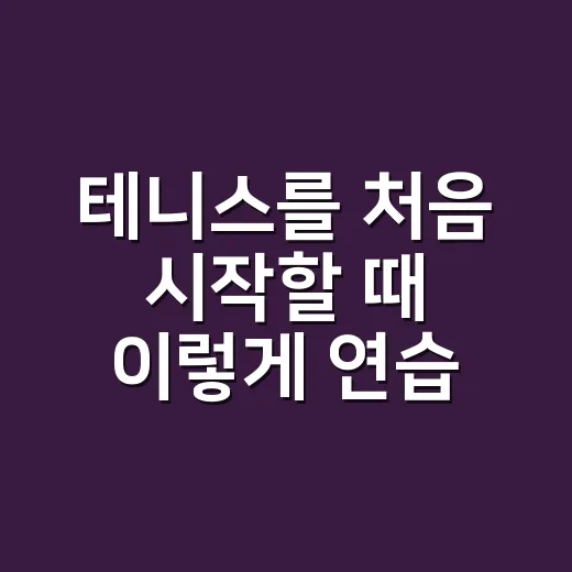 테니스를 처음 시작할 때 이렇게 연습해보세요 - 요약