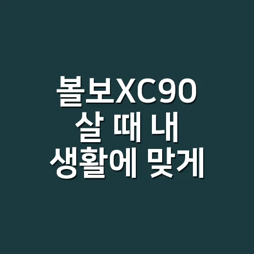 볼보XC90 살 때 내 생활에 맞게 고르는 방법 - 요약