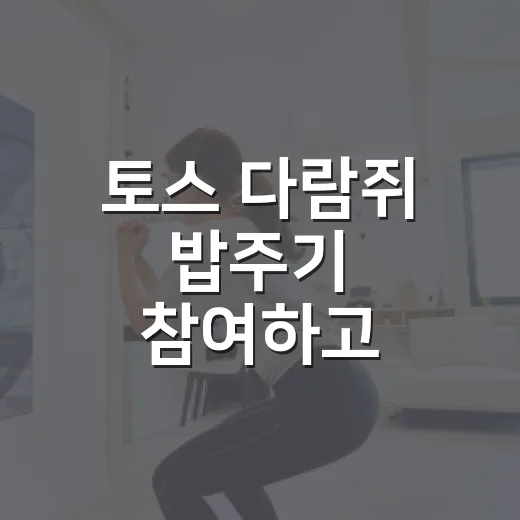 토스 다람쥐 밥주기 참여하고 포인트 받는 방법 - 요약