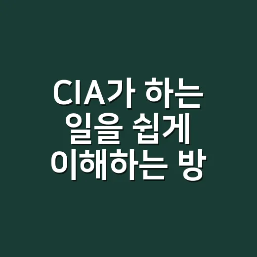 CIA가 하는 일을 쉽게 이해하는 방법 - 요약